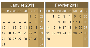T�l�charger le mod�le de calendrier